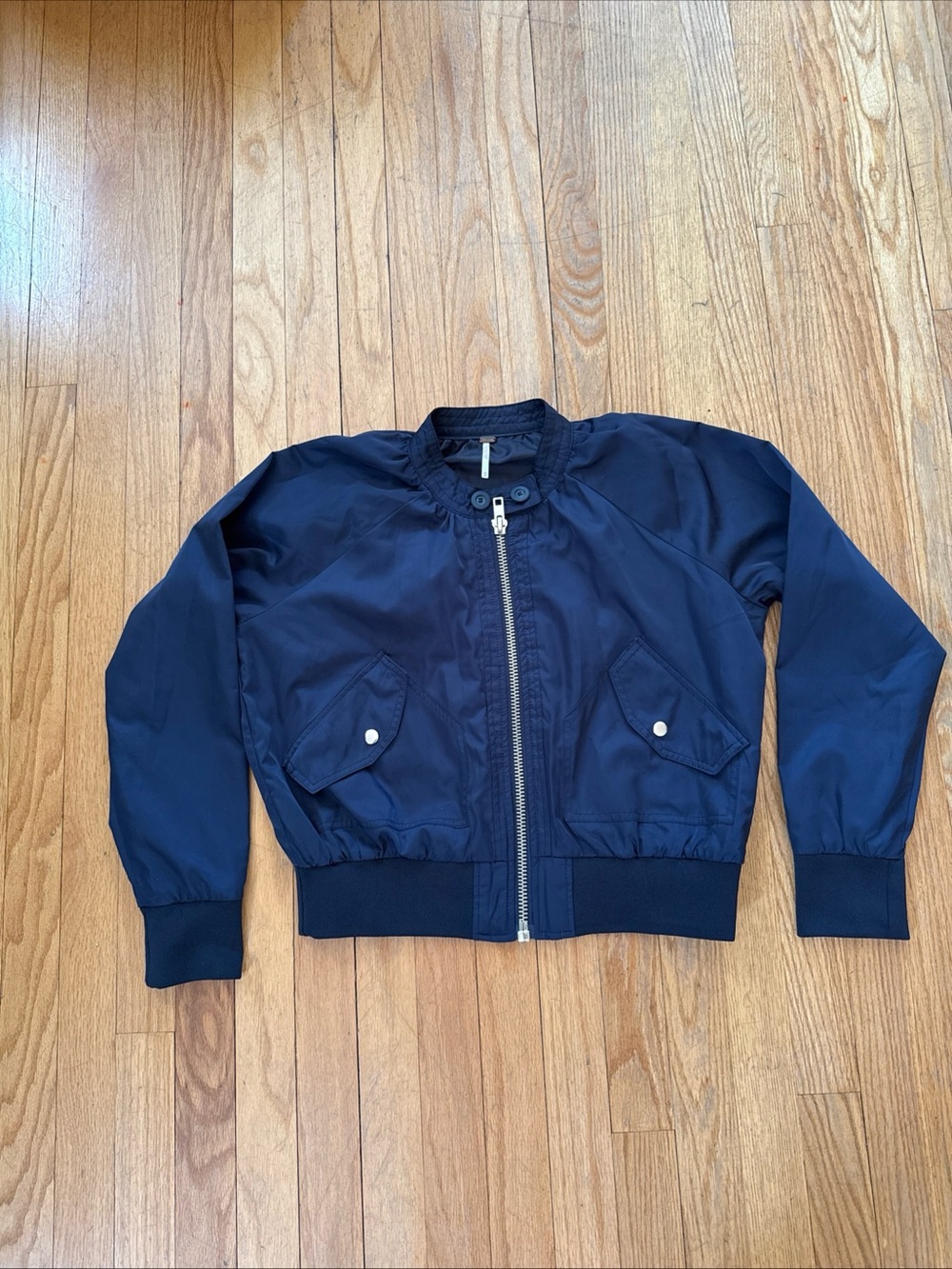 Free People Navy Bomber Jacket - XS
